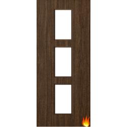 Flush Walnut Fire Door with Glass (Opt. 11)