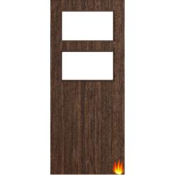 Flush Walnut Fire Door with Glass (Opt. 2)