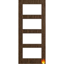 Flush Walnut Fire Door with Glass (Opt. 4)