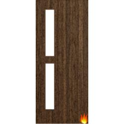 Flush Walnut Fire Door with Glass (Opt. 7)