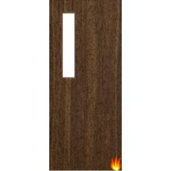 Flush Walnut Fire Door with Glass (Opt. 8)