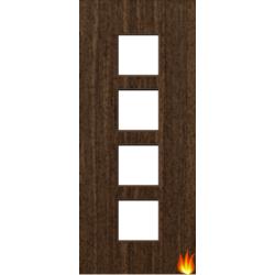 Flush Walnut Fire Door with Glass (Opt. 9)