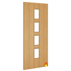 Galway Internal Oak Fire Door with Clear Glass (18mm lippings)