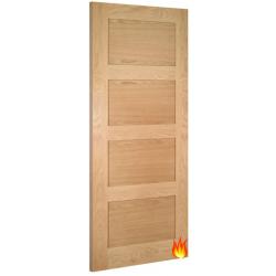 Coventry 4 Panel Oak Fire Door (FD30) with 18mm lippings