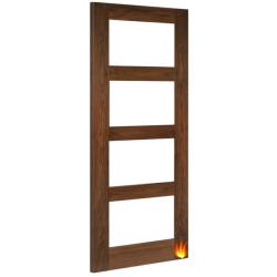Coventry Clear Glazed Walnut Fire Door (FD30) with 18mm Lippings