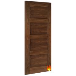 Coventry 4 Panel Walnut Fire Door FD30 with 18mm Lippings (pre-finished)