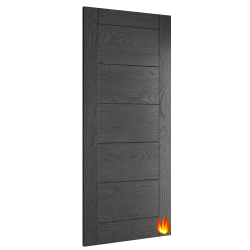 Seville Brushed Black Fire Door with 18mm Lippings (FD30)