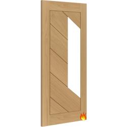 Torino Clear Glazed Oak Fire Door FD30 (pre-finished)