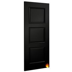Trinity 3 Panel Black (pre-finished) Fire Door with 18mm Lippings