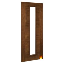 Seville Internal Walnut Fire Door with Clear Glass (pre-finished) FD30