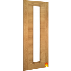 Seville 1-Light Oak Fire Door with Clear Glass FD30 (18mm lippings)