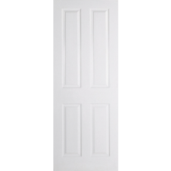 4 Panel White Primed Internal Door (semi-solid core) - Smooth