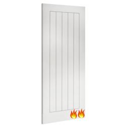 Cottage Ely White Primed Fire Door (18mm lippings) FD60