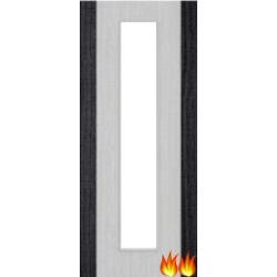 Light Grey Ash Fire Door (FD60) with Glass/Dark Grey Edges (Opt. 10)