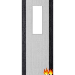 Light Grey Ash Fire Door (FD60) with Glass/Dark Grey Edges (Opt. 14)