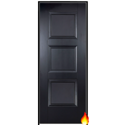 Amsterdam Black Prehung Internal Fire Door