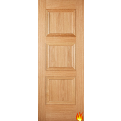 Amsterdam 3 Panel Internal Oak Fire Door FD30 (pre-finished)