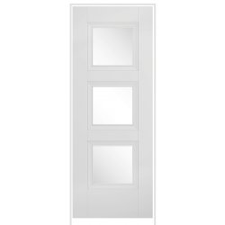 Amsterdam Primed White Prehung Internal Door with Clear Glass