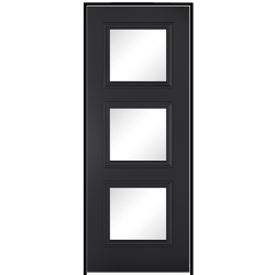 Antwerp Black Prehung Door with Clear Glass