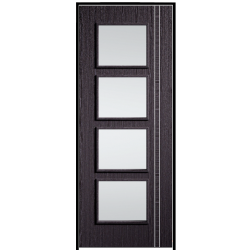 Zanzibar Ash Grey Prehung Door with Clear Glass