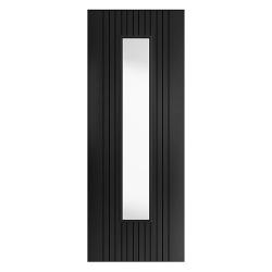 Aria Black Pre-Finished Internal Door with Clear Glass