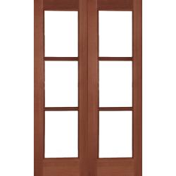 Bespoke (made to measure) Solid Hardwood 3-Light French Doors