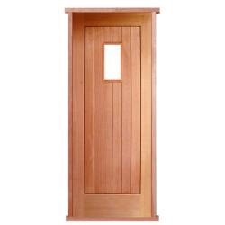 Suffolk 1-Light Solid Hardwood Pre-hung Door Set