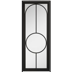 Bowery Black Prehung Internal Door with Clear Glass
