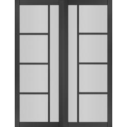 Brixton Black Double Doors with Clear Glass