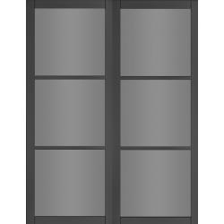 Camden Black Double Doors with Tinted Glass