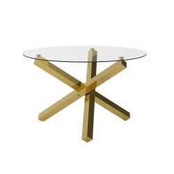 Capri Glass & Gold Dining Table