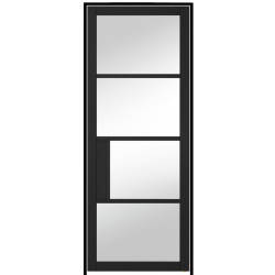 Chelsea Black Prehung Internal Door with Clear Glass