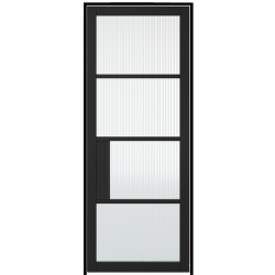 Chelsea Black Prehung Internal Door with Reeded Glass