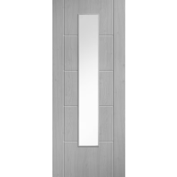 Iseo Laminate Grey Internal Door with Clear Glass