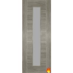 Corsica Laminate Grey Fire Door (FD30) with Obscure Glass
