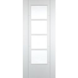 Iseo Pre-Finished White Internal Door with Clear Glass