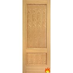 Iris 2 Panel Interior Oak Fire Door with Raised Mouldings