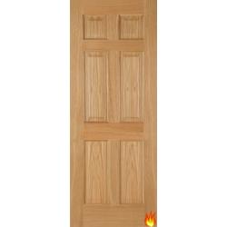 6 Panel Interior Oak Fire Door