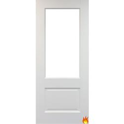 Vermont White Primed Fire Door with Clear Glass