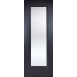 Eindhoven Black Primed Plus Internal Door with Clear Glass
