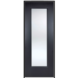 Eindhoven Black Prehung Door with Clear Bevelled Glass