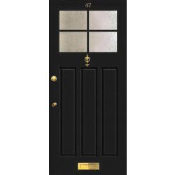Traditional Sky 3 Panel 4 Light External Hardwood Door (made to measure)