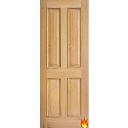 Regency 4 Panel Internal Oak Fire Door (raised mouldings)