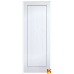 Textured Cottage (solid core) Primed White Prehung Fire Door (FD30)