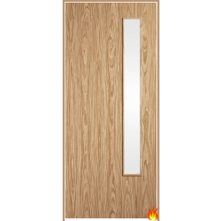 20G Pre-finished Oak Prehung Fire Door with Clear Glass (FD30)