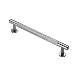 Knurled Kitchen & Cupboard Pull Handle - Polished Chrome