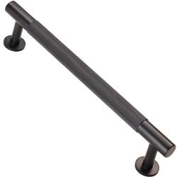 Knurled Kitchen & Cupboard Pull Handle - Matt Black