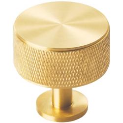 Knurled Radio Cupboard Knob - Satin Brass (and more)