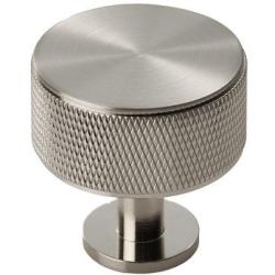 Knurled Radio Cupboard Knob - Satin Nickel