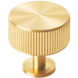 Lines Radio Cupboard/Wardrobe Knob - Satin Brass